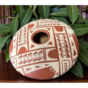 Mata Ortiz Pottery Angelica Bugarini Seed Pot Brown Clay Paquime Mexican Ceramic